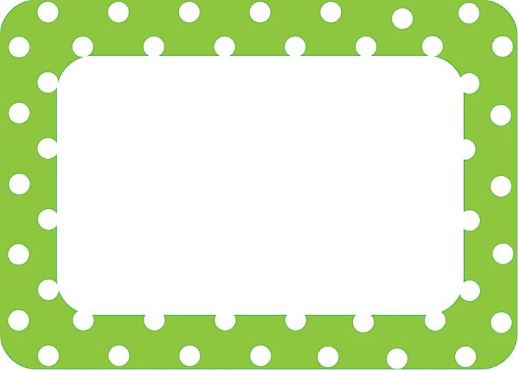 Lime Polka Dots 2 Name Tags Labels | TCR5174