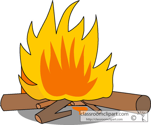 Camping : fire_with_logs : Classroom Clipart