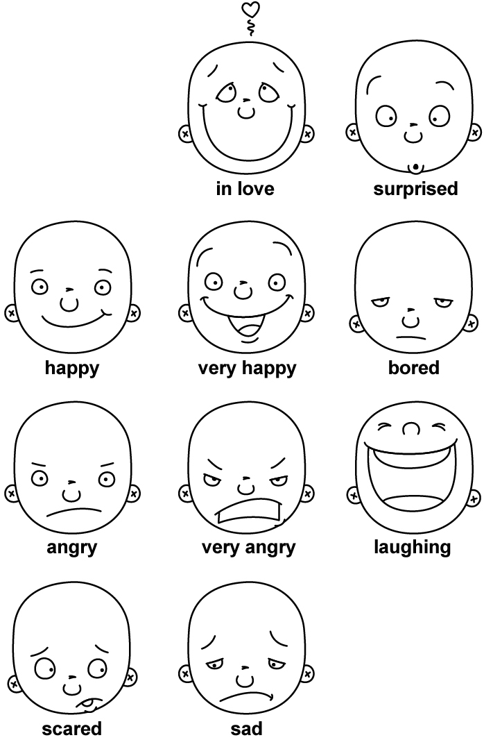 facial expressions coloring pages - photo #12