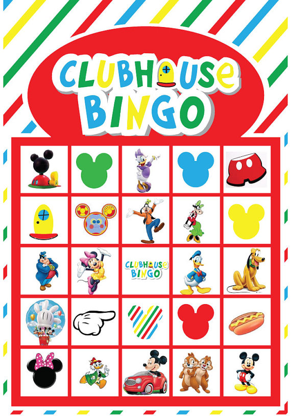 Mickey Mouse Clubhouse Bingo Printable Set of by iheartpartyprints