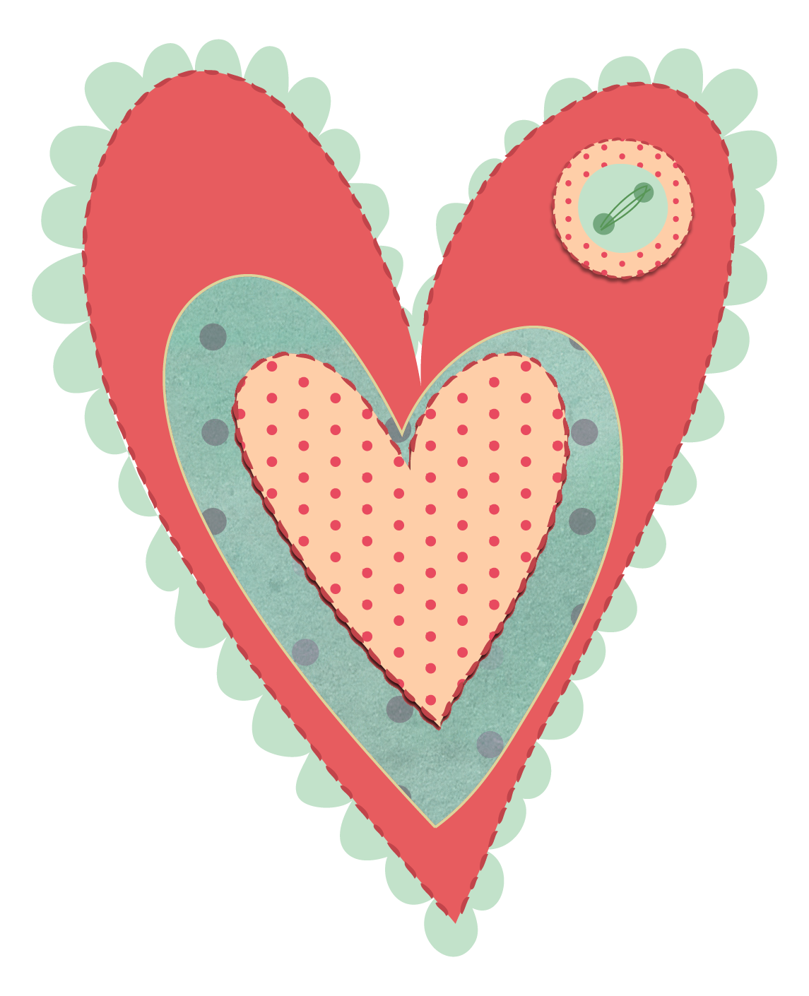 Free shabby chic clipart – PNG Valentines Day heart | Mels Brushes