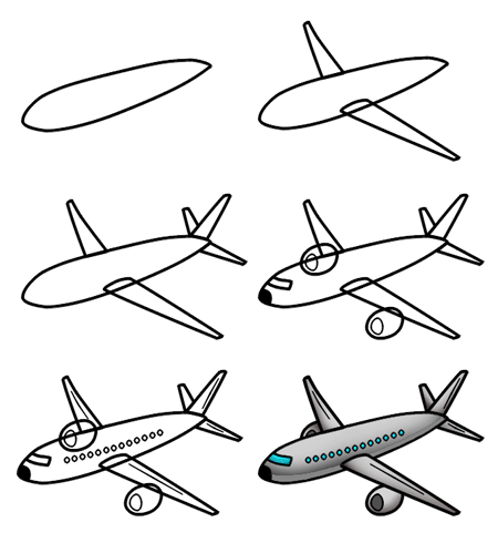 old airplane simple drawing