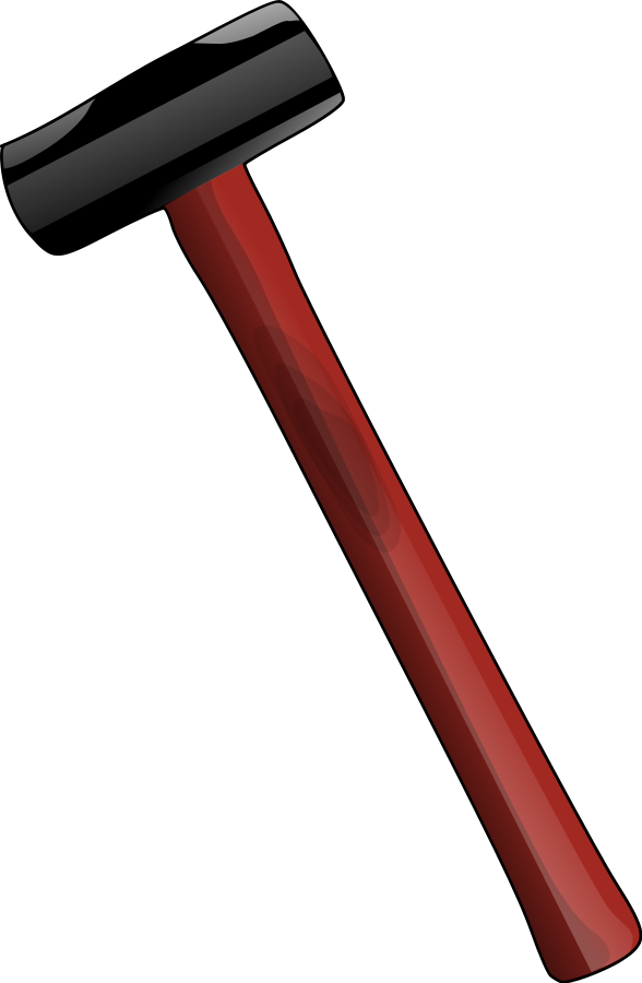 Red sledge hammer large 900pixel clipart, Red sledge hammer design ...