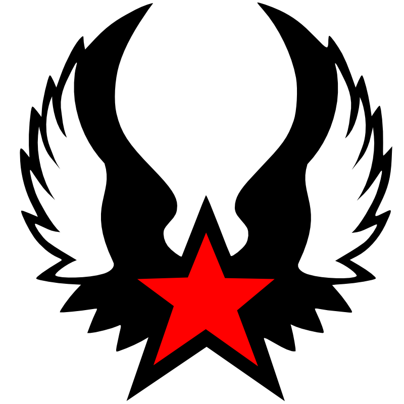 Clipart - Red winged star (Estrella_roja_alada)