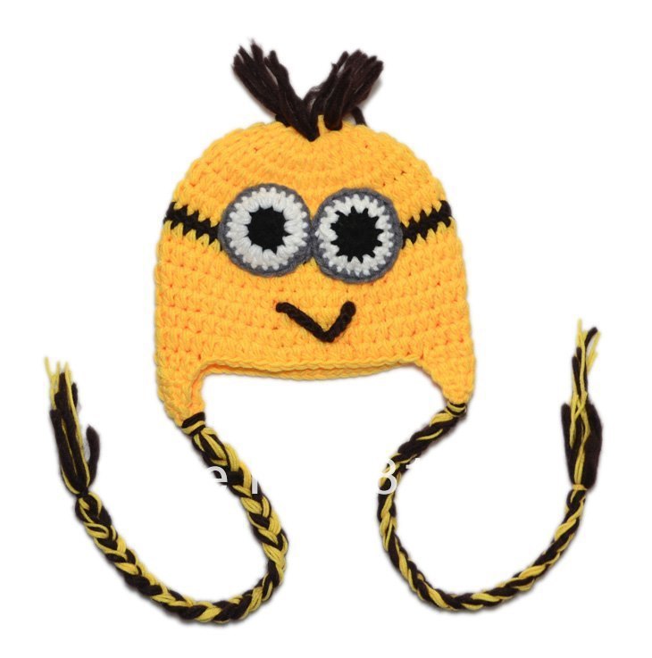 Lovely Minion Crochet baby hat children cotton hat Cartoon Beanie ...