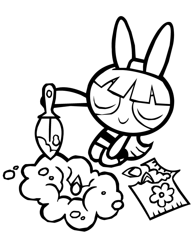 Powerpuff Girls Blossom Planting Flowers Coloring Page | HM ...