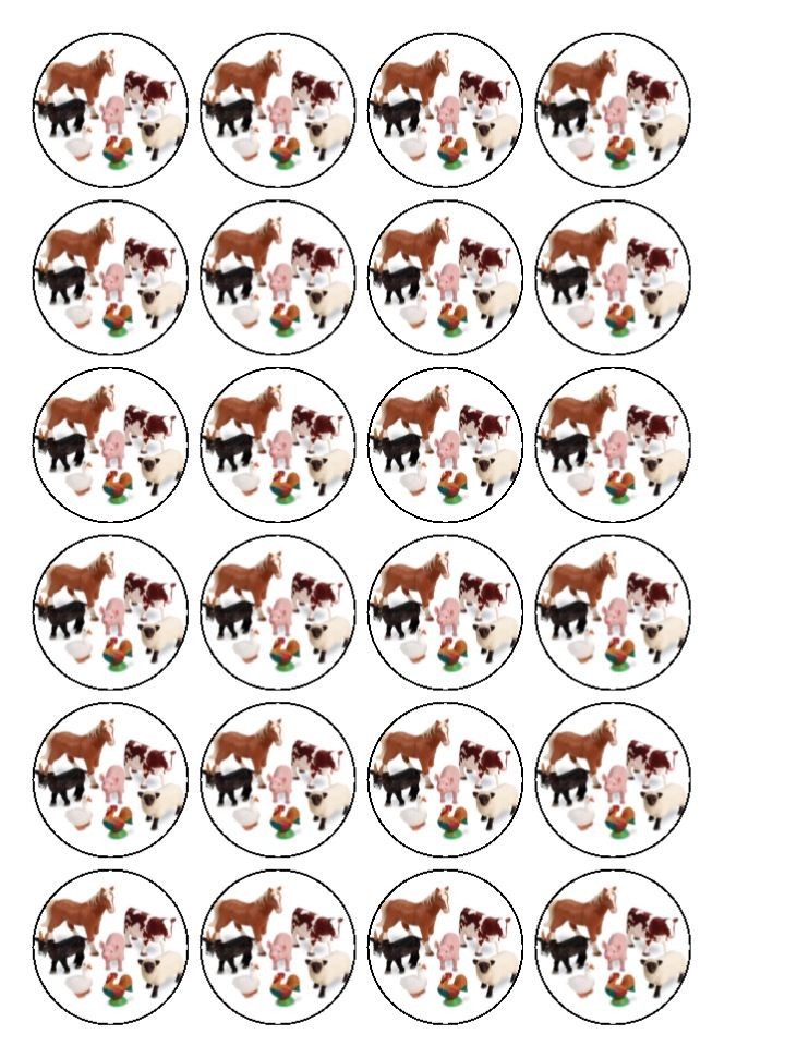 Pin Farm Animal Rice Paper Or Icing Birthday Cake Topper Cake on ...
