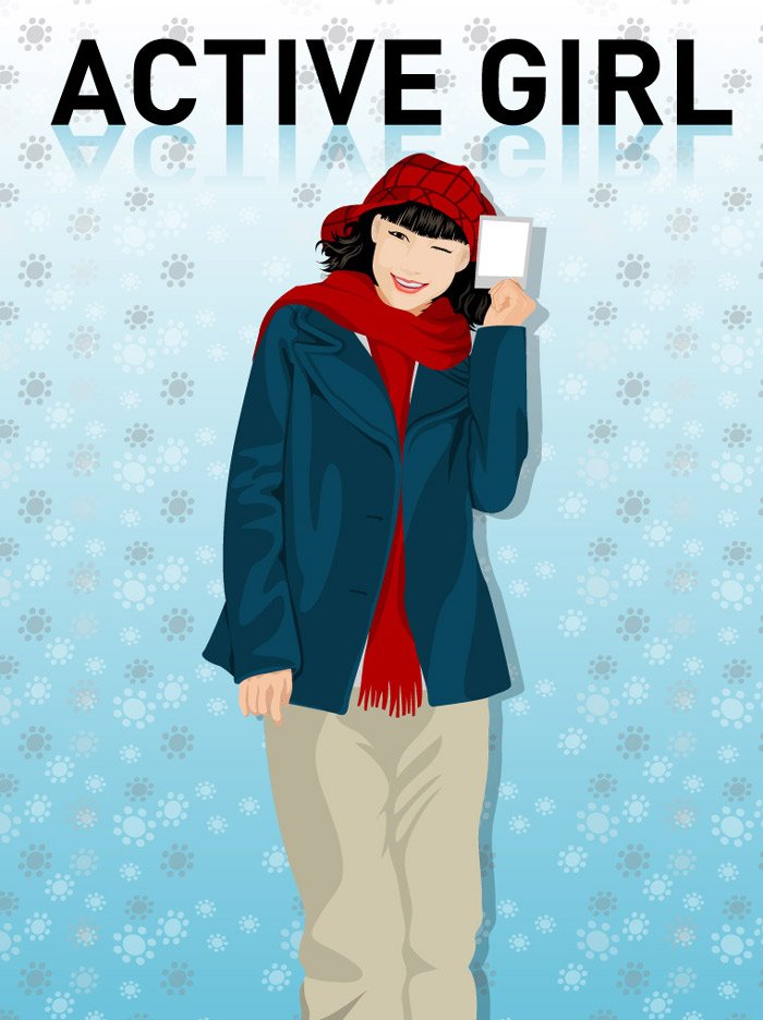 Vector cartoon girl in winter | Vector Images - Free Vector Art ...