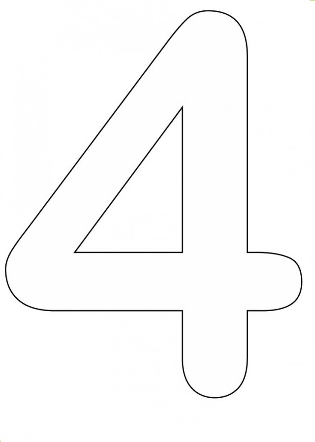 Preschool Coloring Pages Of Number 4 For Kids Coloring Pages ...