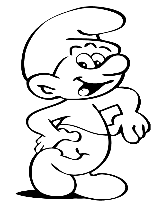 Smurf Sleeping On Pillow Coloring Page | HM Coloring Pages