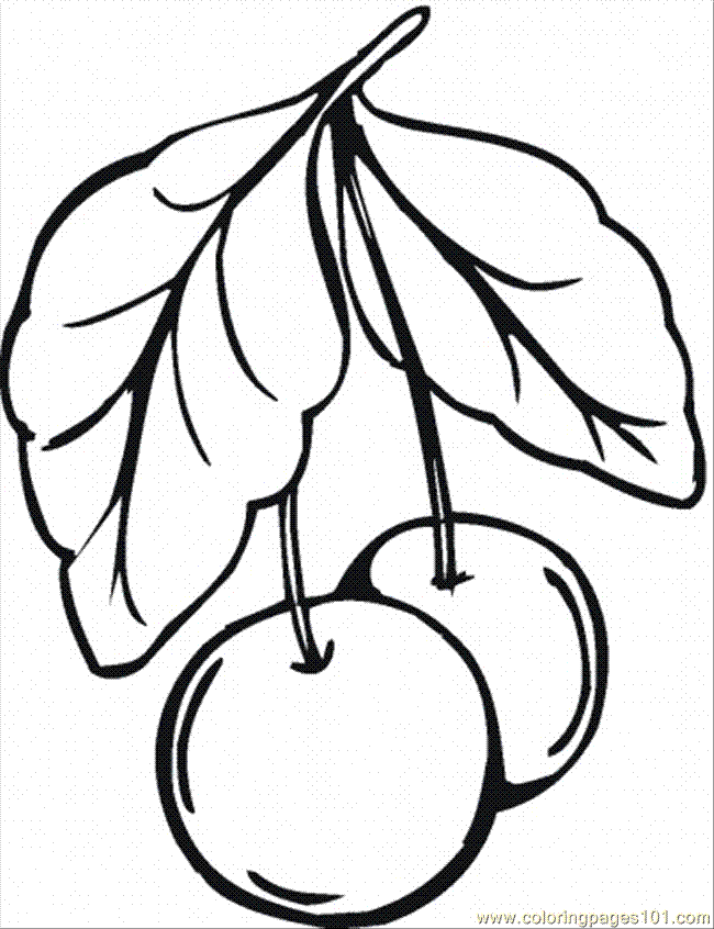 Coloring Pages Cherry 9 (Food & Fruits > Cherries) - free ...