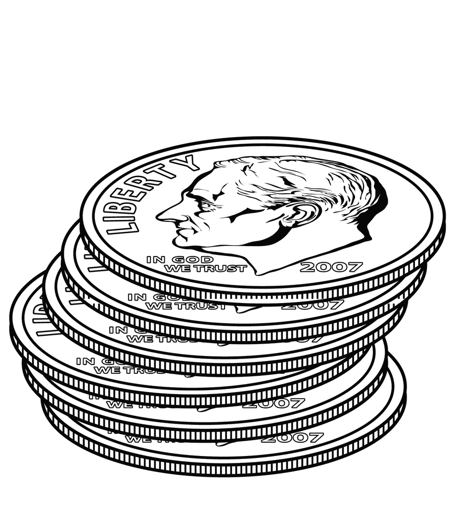 quarter clipart black and white - photo #23