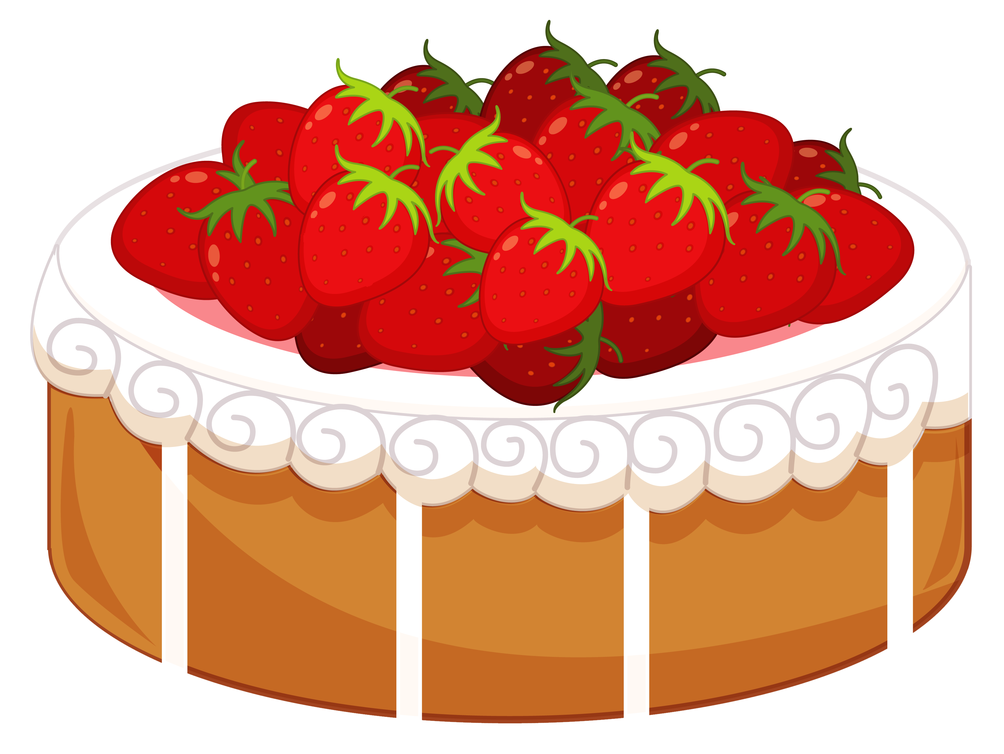 Cake with Strawberries PNG Clipart
