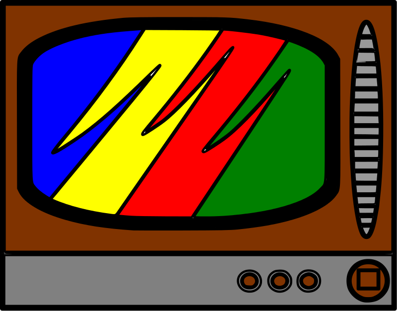 Free Television with Broken Signal Clip Art