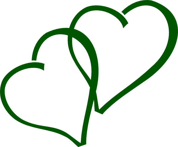 Green Double Hearts clip art - vector clip art online, royalty ...