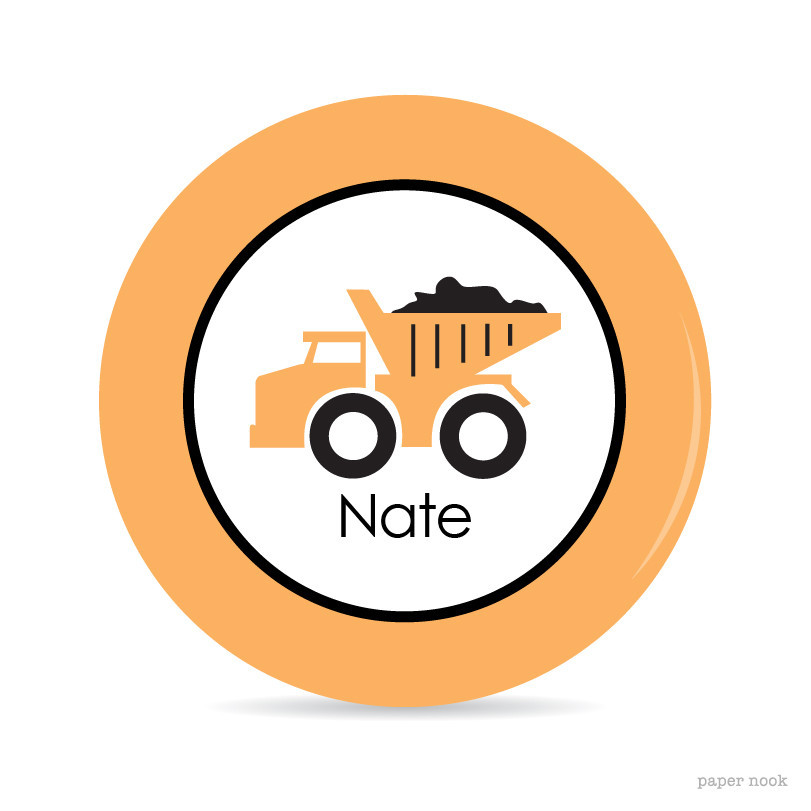 Personalized Dump Truck Kid's Plate | Paper Nook