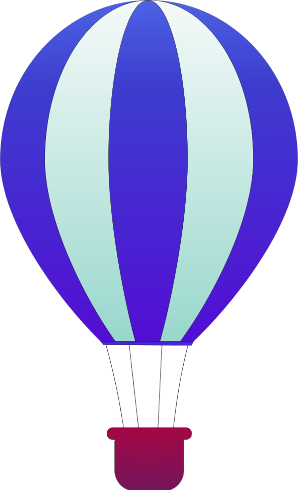 Vertical Striped Hot Air Balloons 3 - vector Clip Art