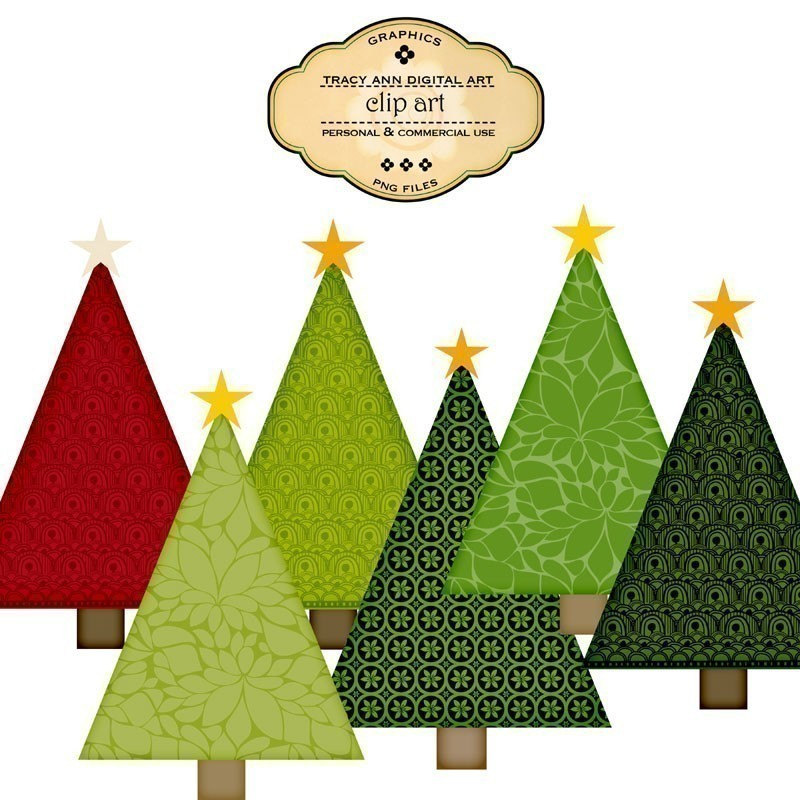CLIP ART Christmas Trees commercial and by TracyAnnDigitalArt