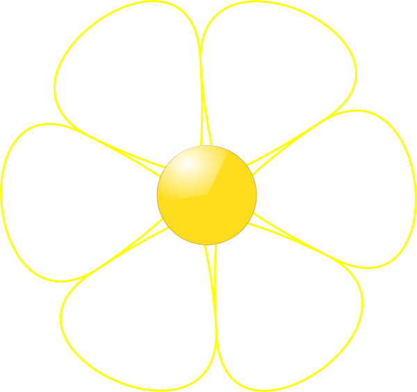 White Flower Yellow Middle clip art - vector clip art online ...