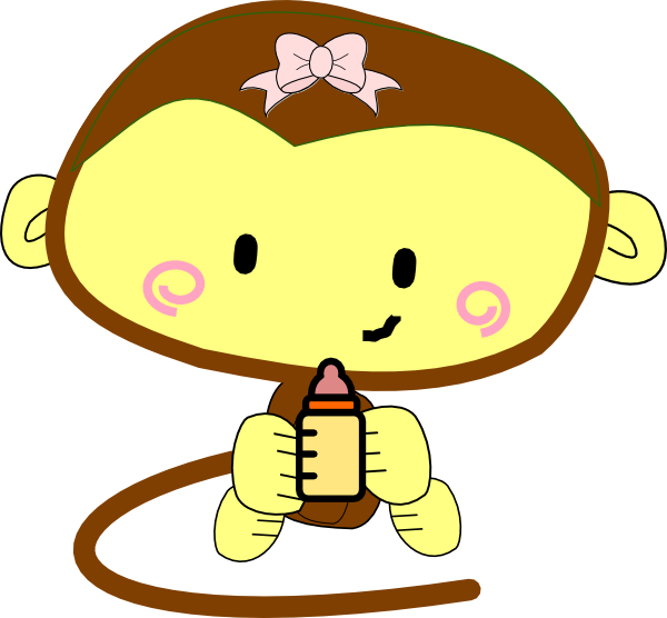 Baby Girl Monkey clip art - vector clip art online, royalty free ...