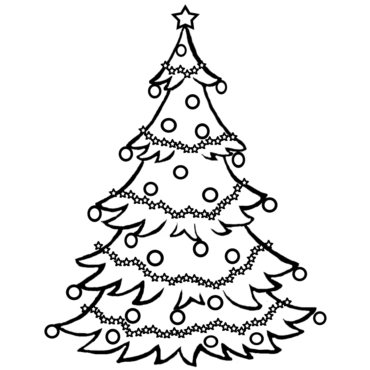 Christmas Tree Coloring Book Tree Clip Art Black And White ...