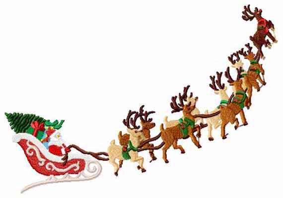 clipart santa and sleigh - photo #15