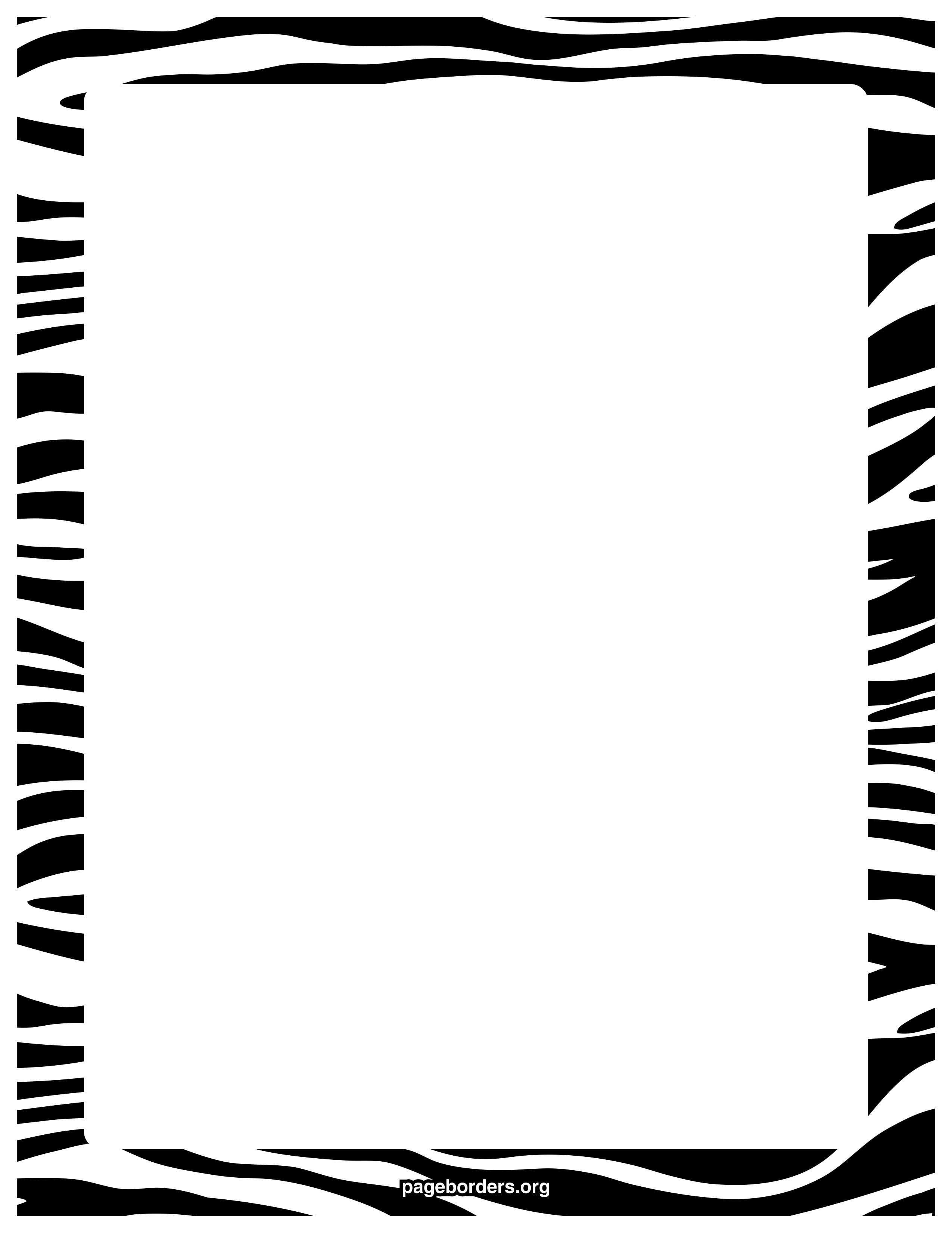 Zebra Print Border: Clip Art, Page Border, and Vector Graphics