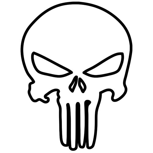 Punisher Skull Outline iPhone Helmet Bike Harley by BVStickers