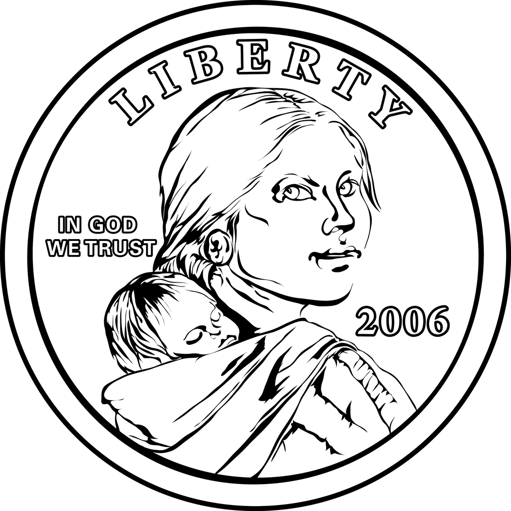 free black and white penny clip art - photo #15