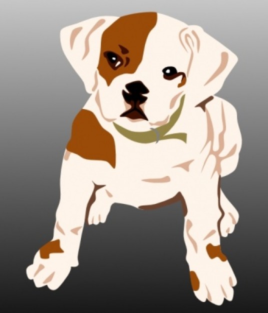 Bulldog Puppy clip art Vector | Free Download