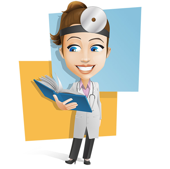 Indika's blog | Female Doctor Vector Character Holding a Book