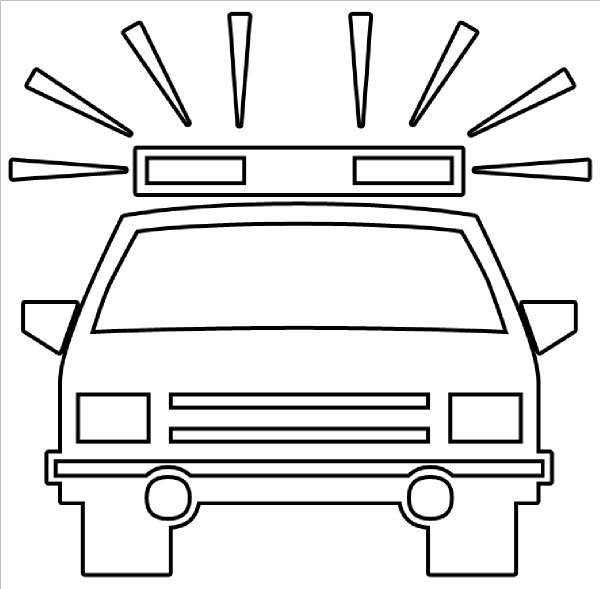 Police Car Outline clip art - vector clip art online, royalty free ...
