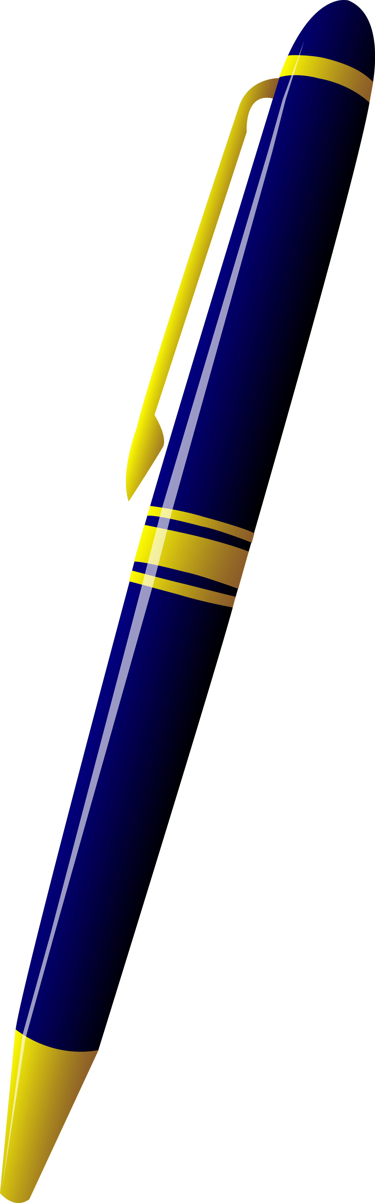 Shiny Blue and Gold Pen - Free Clip Art