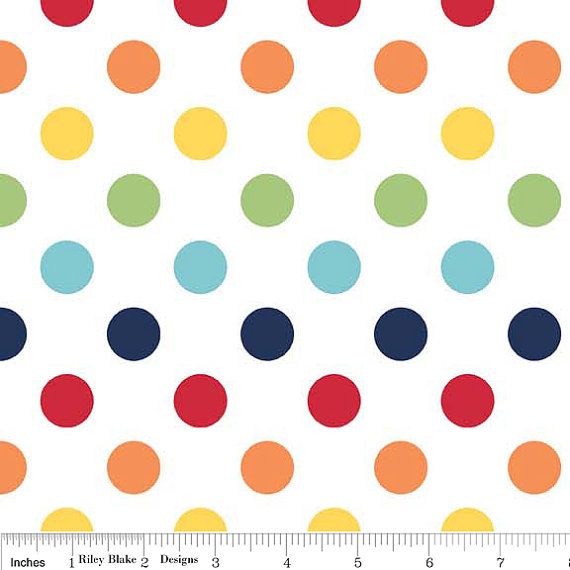 Polka Dot Fabric multi color and white Riley Blake Designs 100% cotto…