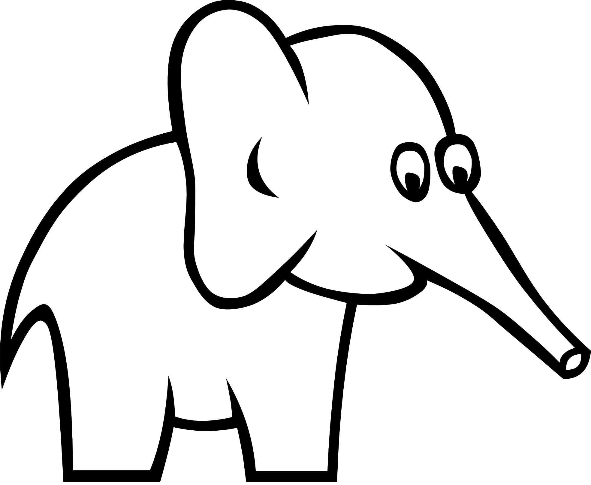 Elephant Clip Art Black And White Images & Pictures - Becuo