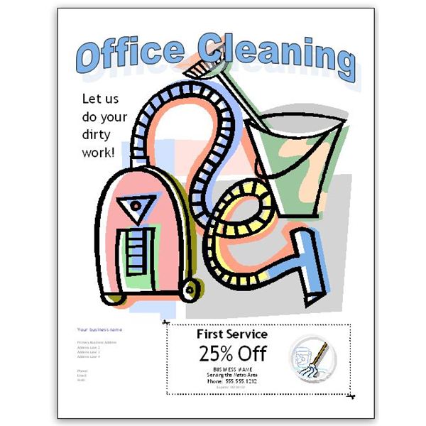 Free Office Cleaning Flyer Templates for Publisher and Word