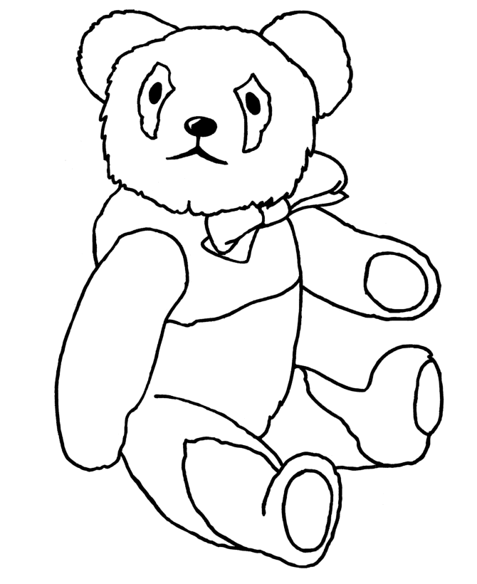 BlueBonkers: Teddy Bear Coloring Page Sheets - Panda Bear - Teddy Bear