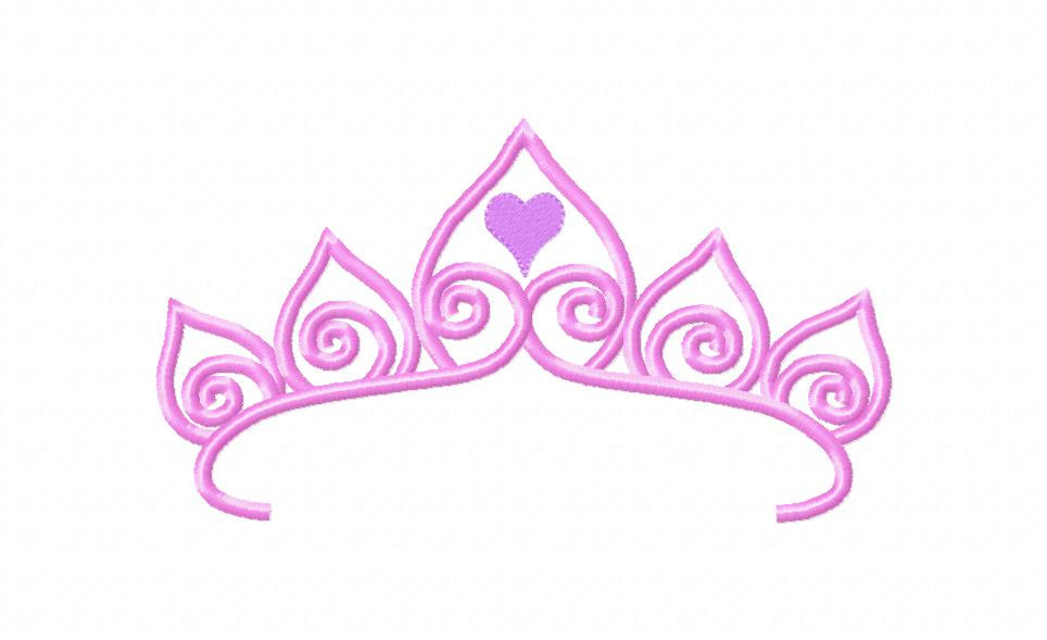 Princess Crown Embroidery Design Tiara by sosassyembroidery