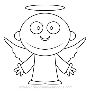 Drawing an angel cartoon