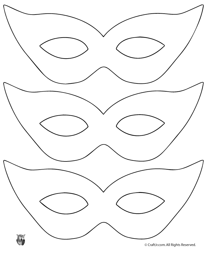 Printable Masquerade Mask Pattern Template - Woo! Jr. Kids Activities