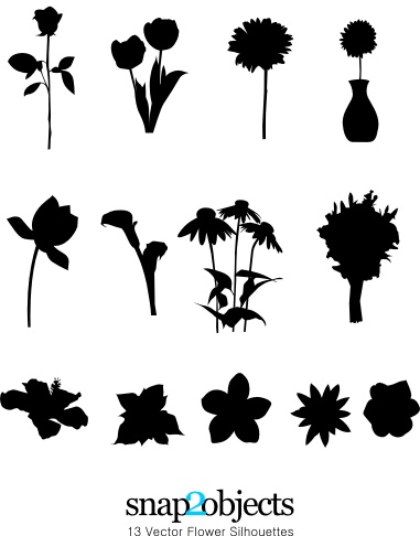 13 Vector Flower Silhouettes | snap2objects
