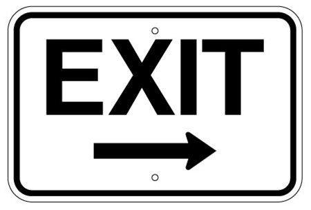 Parking Lot EXIT Sign with Right Arrow