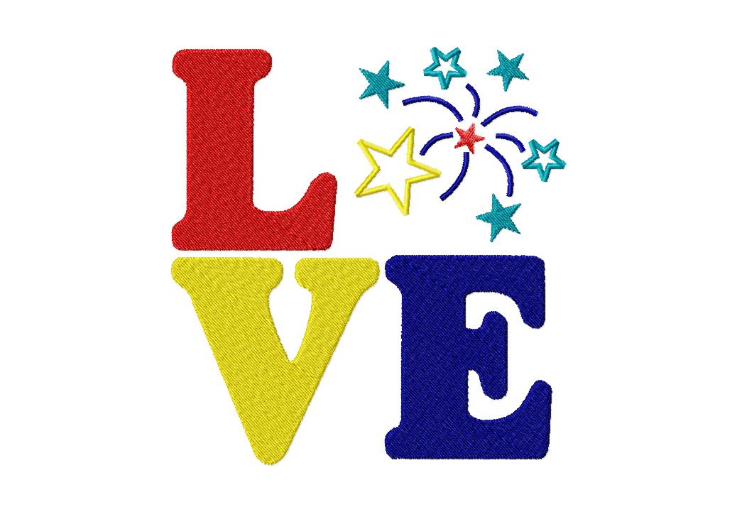4th of July Love Fireworks Machine Embroidery Includes Both ...