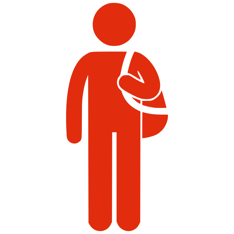 Clipart - Silhouette man with bag