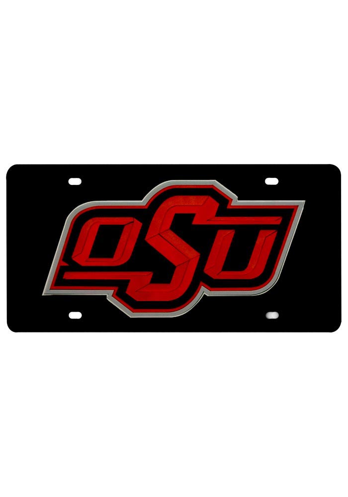 Oklahoma State Cowboys License Plate- OSU Black Letters Logo ...