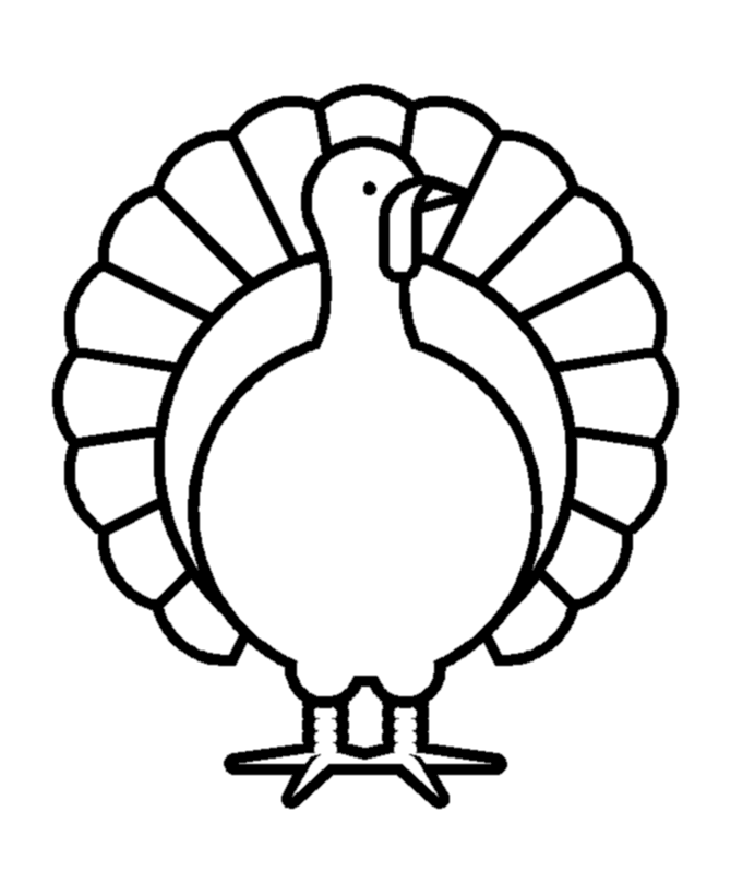Thanksgiving Day Coloring Page Sheets - Turkey simple outline ...