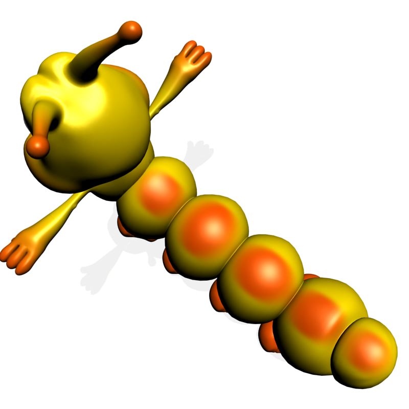 Cartoon Caterpillar Rigged 3D Model Game ready rigged .max .obj ...