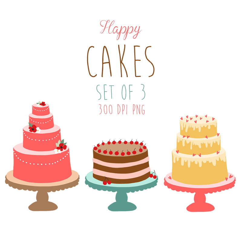 Popular items for cakes clip art on Etsy