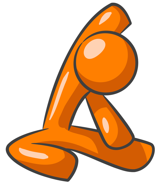 Clipart Illustration of an Orange Man Sitting On A Gym Floor And ...