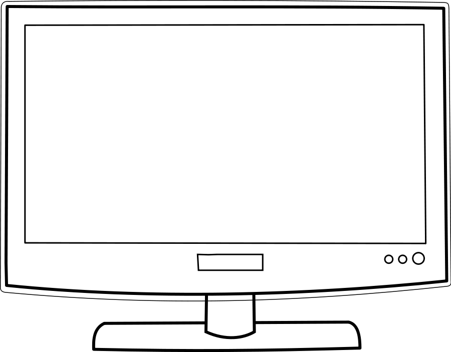 Tv Clipart Black And White